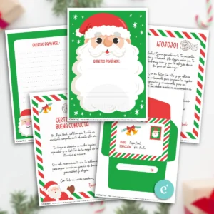 Kit Imprimible Navidad Carta a Papá Noel Verde