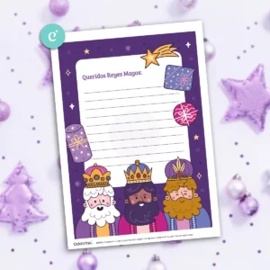 Alternative view of Kit Imprimible Reyes Magos Mágicos Violeta Carta