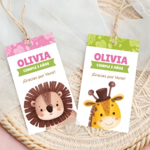 Alternative view of Kit Imprimible Animalitos De La Selva Rosa