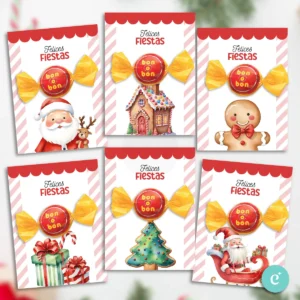 Kit Imprimible Navidad Papa Noel Porta Golosinas