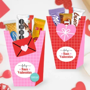 Kit Imprimible San Valentin Enamorados Ramo Golosinero