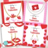 Kit Imprimible San Valentin Enamorados Tarjetas para Pulseras Joyería